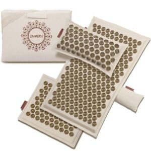 Acupressure Mat and Pillow Set - Cream and Brown